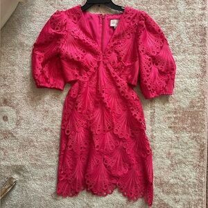 Adelyn Rae Harper Lace Mini Dress hot pink
